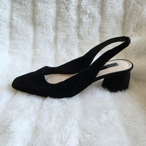 Topshop Black Suede Heeled Shoes